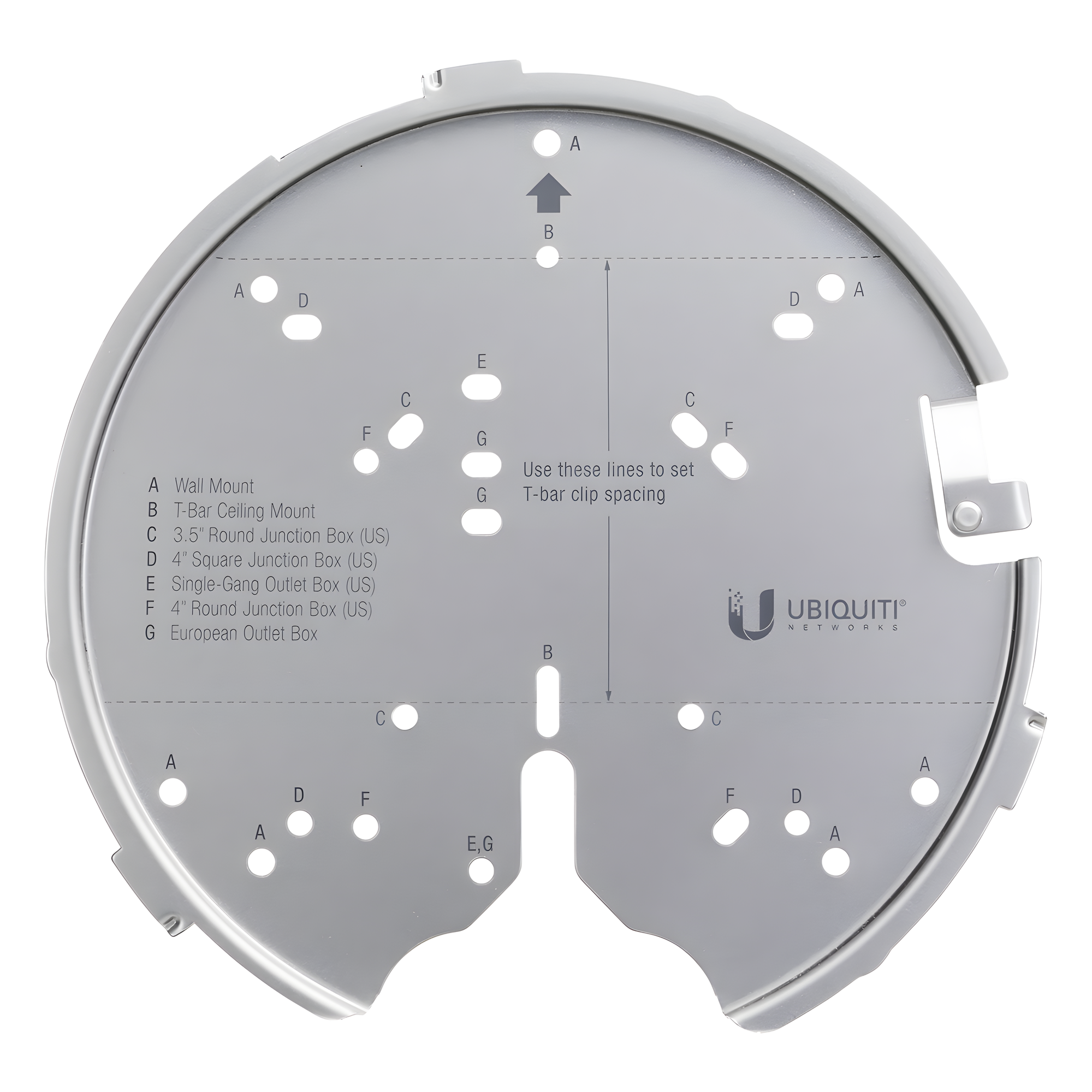 Montaje profesional para Access Points UniFi de plato (AC-PRO/AC-LR/AC-HD/U6-LR/U6-PRO/otros).
