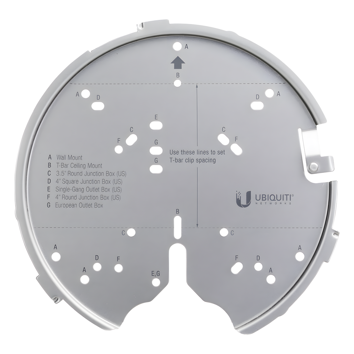 Montaje profesional para Access Points UniFi de plato (AC-PRO/AC-LR/AC-HD/U6-LR/U6-PRO/otros).