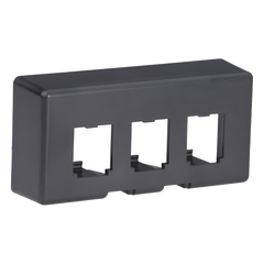 Placa de Mobiliario Modular Estándar, Salidas Para 3 Puertos Mini-Com, Color Negro