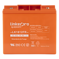 Batería de respaldo 12 V |  18 Ah | AGM | Certificada UL94-V0 Retardante a la Flama  | Especial para Seguridad Electrónica | UPS | Sistemas de Emergencia | Vida útil 5 años | Terminales M5