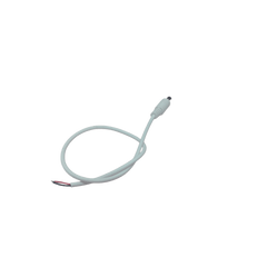 Cable con Conector Macho (Pigtail) | Forro Blanco |  Alimentación para Vcc con Puntas Libres | Polarizado | Largo 22 cm (8.66 Pulgadas) / Calibre 22AWG.