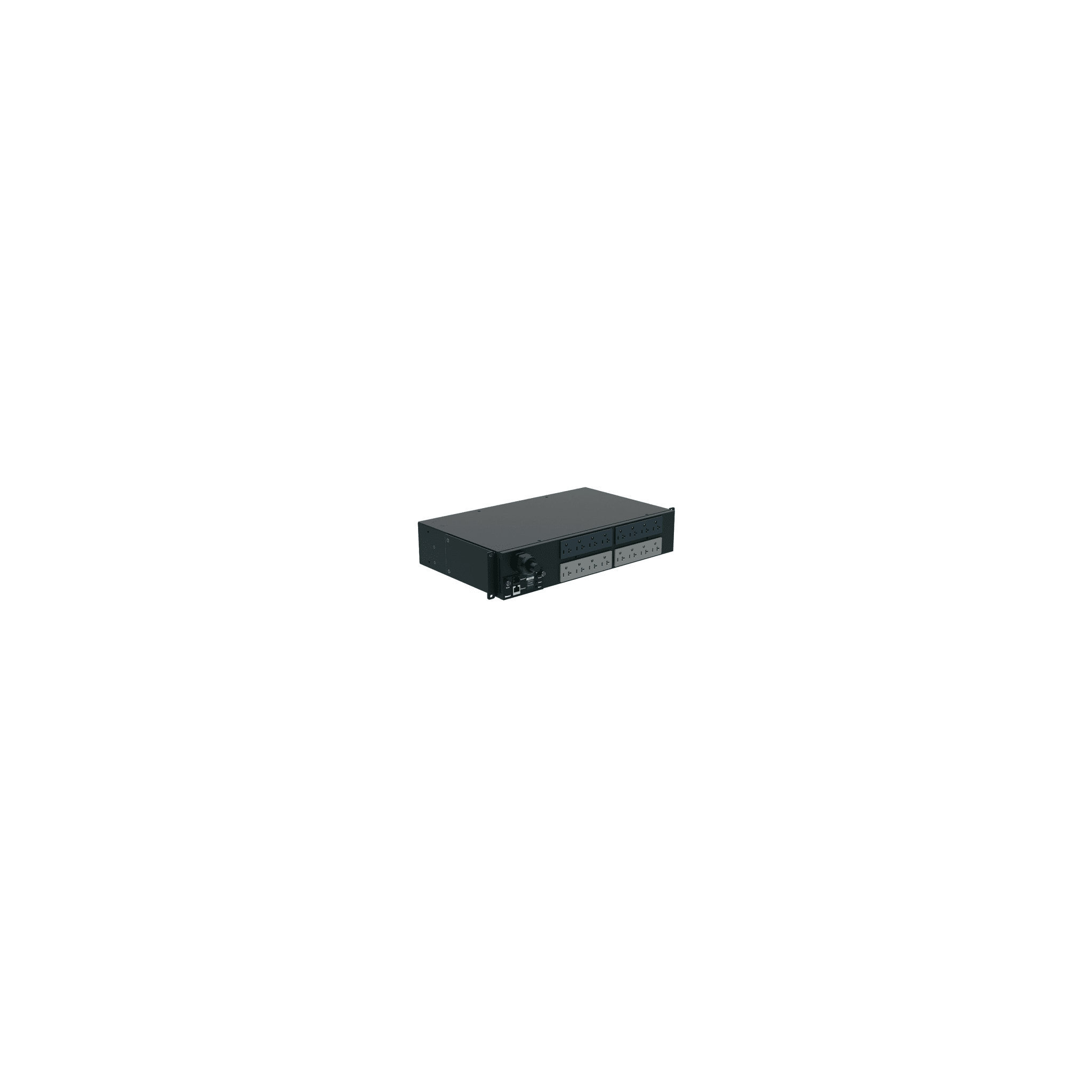 PDU Monitoreable (MI) para Distribución de Energía, Enchufe de Entrada NEMA L5-30P, Con 16 Salidas 5-20R, Horizontal 19 in, 120 Vca, 30 Amp, 2 UR