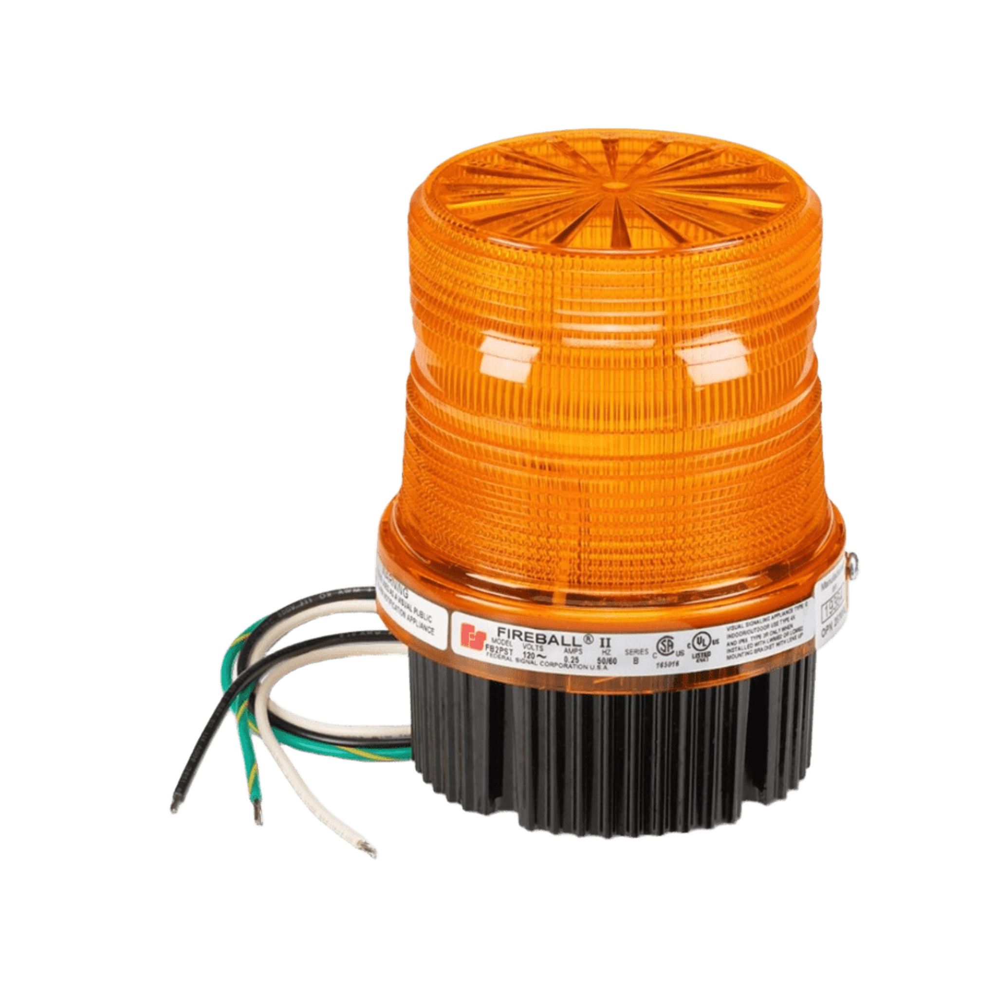 Estrobo Fireball® LED Luz de advertencia, Listado por UL y cUL de 12-24 VCD Color Ámbar