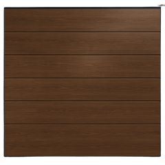 Seccion para puerta de Garage / Lisa / Linea Central / Panel de 18" / Color Cafe Oscuro / 14 pies Ancho / Estilo Americana.