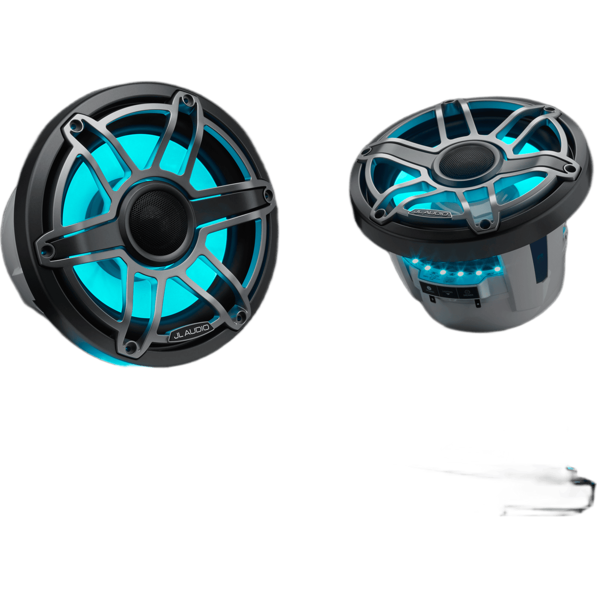 Bocinas Náuticas Coaxiales 8.8" / 125 W RMS / 90.5 dB / 38 Hz-20 kHz / 4 &Omega; / LED Transflective™ / Rejilla Deportiva Titanio / Marino