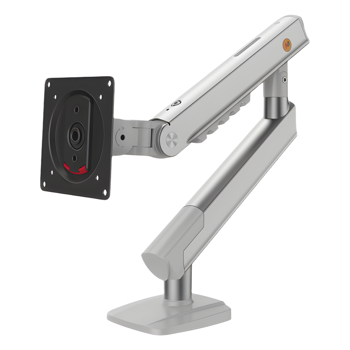 Brazo Ergonómico para Monitor A5-XS / Soporte 17\" a 32\" / VESA 75x75 y 100x100 mm / Carga 2-7 kg (4.4-15.4 lbs) / Ajuste de Tensión / Rotación ±90° / Color Blanco / Instalación Abrazadera o Pasacables