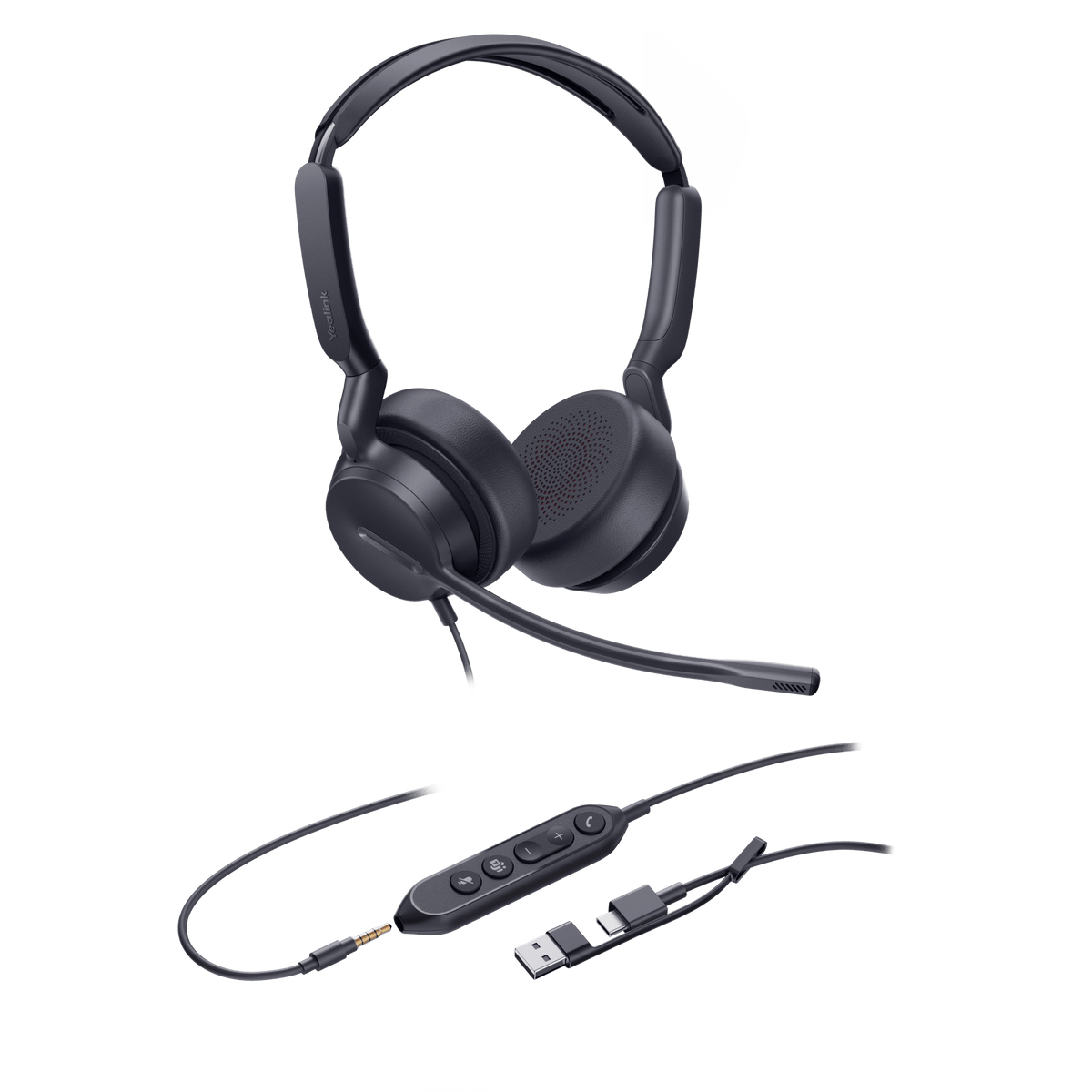 Diadema Alámbrica UH42 SE Dual de Yealink Certificada para Microsoft Teams con USB-C/A