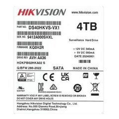 Disco Duro para Videovigilancia 3.5" 4 TB / Hikvision / 5400 RPM / SATA / Recomendado para NVRs HIKVISION