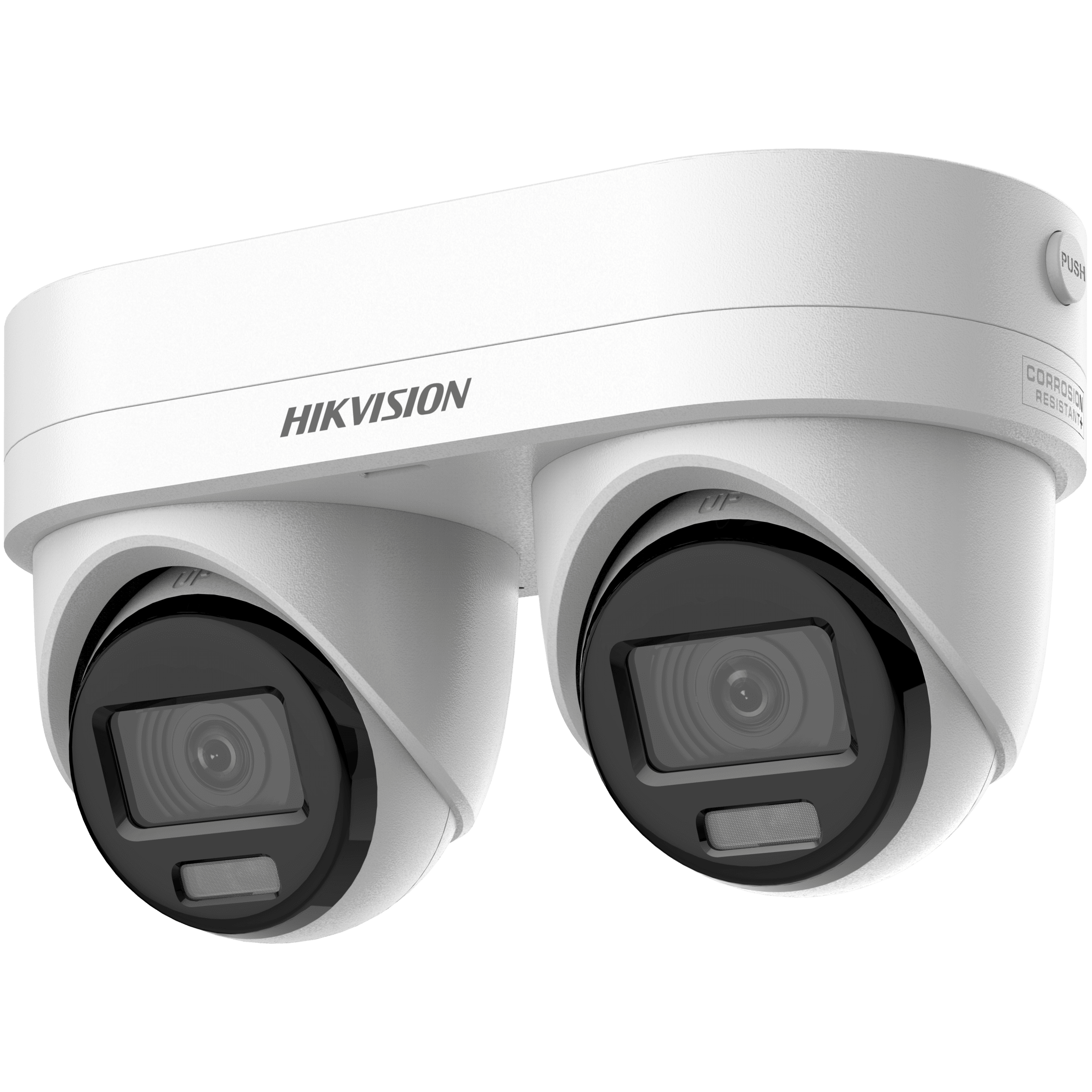 PanoVu Series / Lente Dual de 4 Megapixel / 2 Lentes Fijos de 2.8 mm / Recomendado para Pasillos o Esquinas / IP67 / IK10 / PoE / WDR 120 dB / 10 mts IR / Entrada y Salida de Audio y Alarma / MicroSD / ACUSEEK
