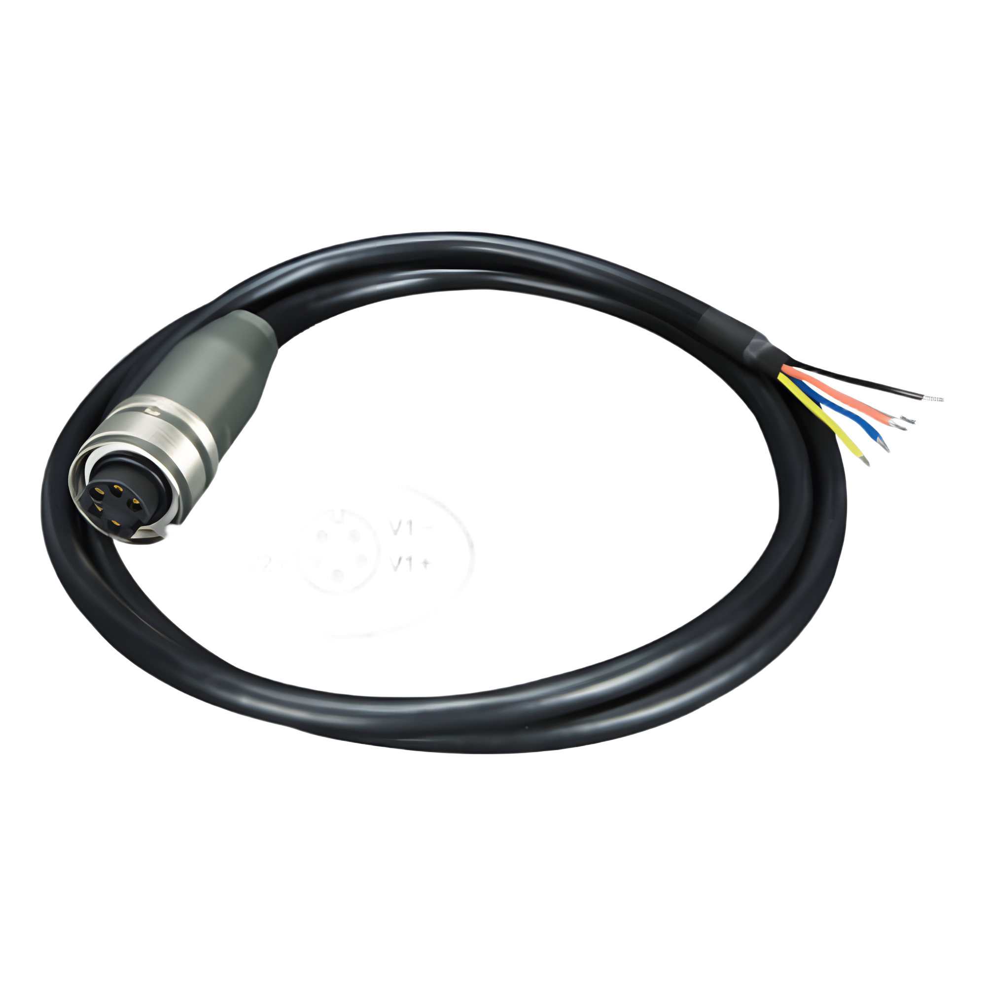 Cable de Alimentación de DC a M23 / Conector Hembra M23 de 5 Pines / Compatible con Switch Industrial M12 / Rango de Voltaje que Soporta 12 ~ 56V DC / Calibre 12 ~ 24 AWG