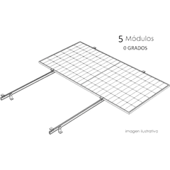 Kit Basel Sistema de Montaje Fotovoltaico Para 5 Módulos a 0° / Velocidad de Viento 170 km/h / Módulo 2.382 m x 1.134 m (7.81 ft x 3.72 ft) / Potencia 645 W