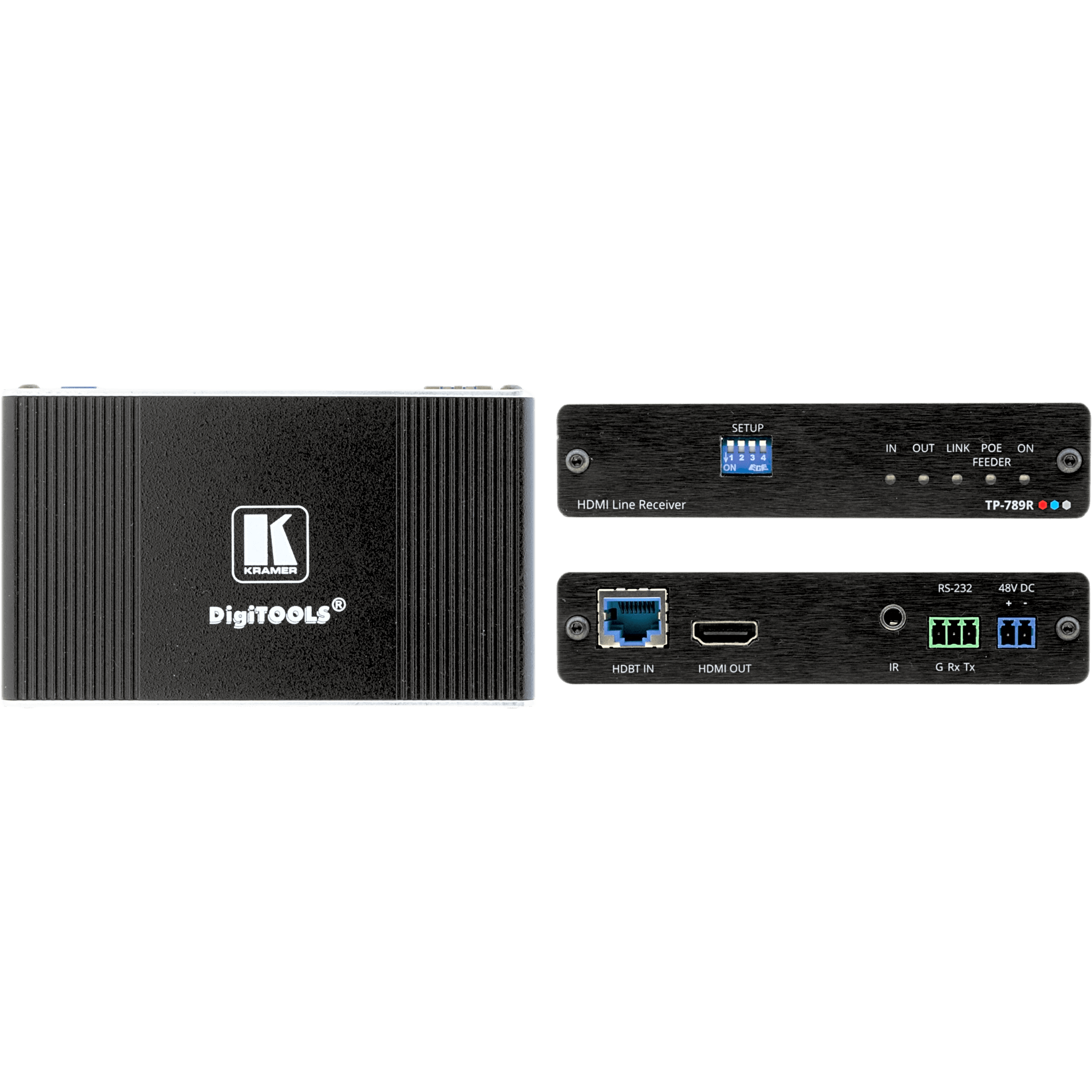 Receptor HDBaseT | 4K60 4:2:0 HDMI | Bidireccional PoE | RS-232 e IR | Largo Alcance