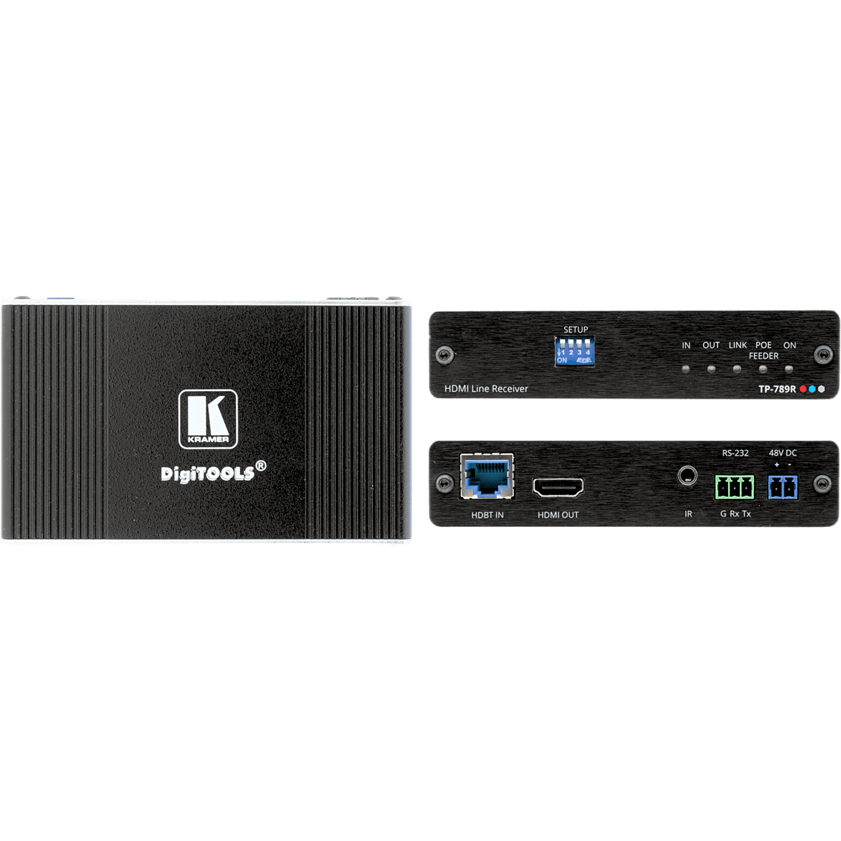 Receptor HDBaseT | 4K60 4:2:0 HDMI | Bidireccional PoE | RS-232 e IR | Largo Alcance