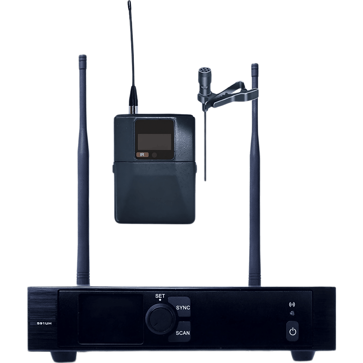 Sistema de Micrófono Inalámbrico | Receptor Un Canal U-Band 540-690 MHz | Micrófono de Solapa Digital | Modulación PI/4-DQPSK | Pantalla TFT-LCD 2.2" | Encripción de Audio | Autonomía >10 Horas