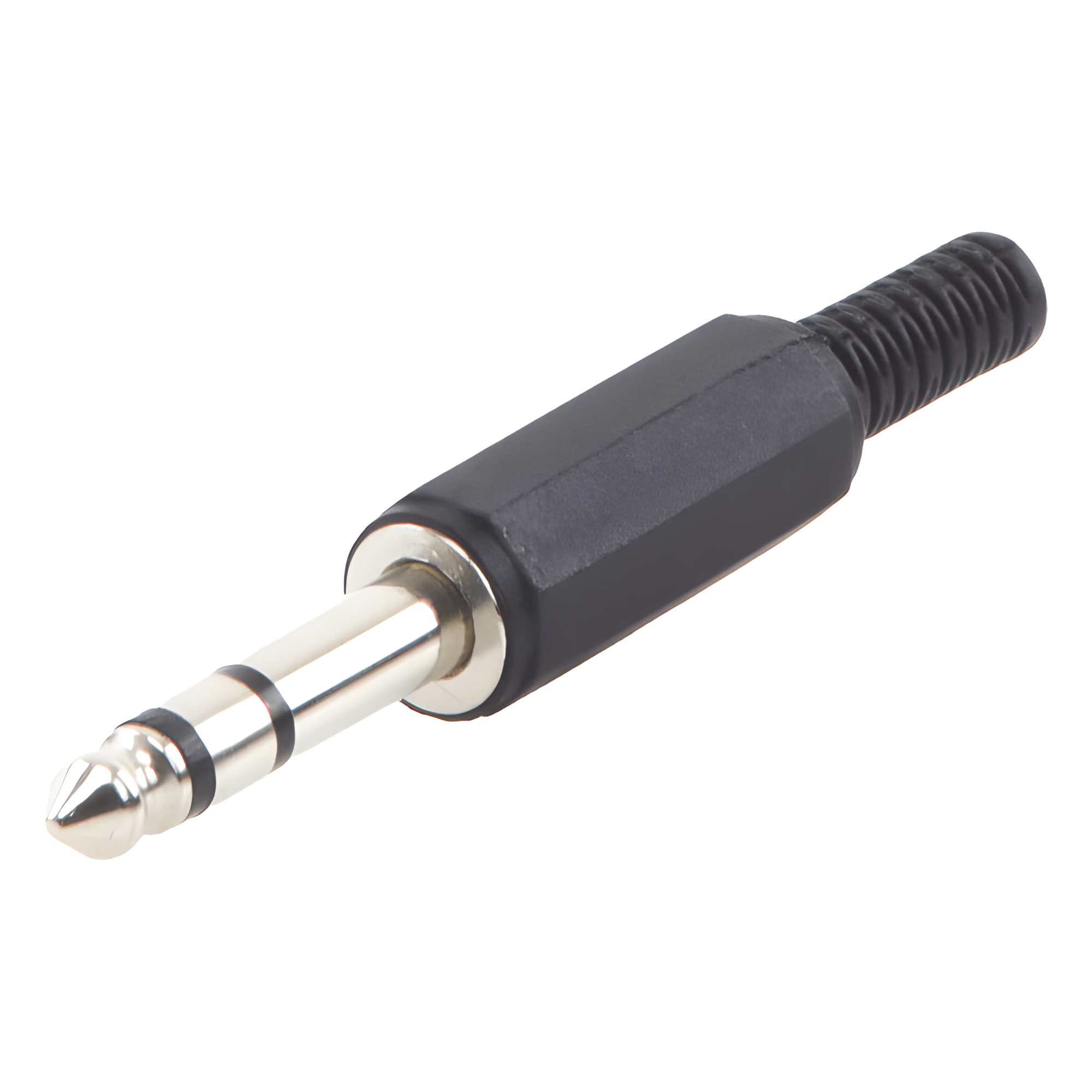 Conector macho de 6,3 mm con funda de plastico (estereo)
