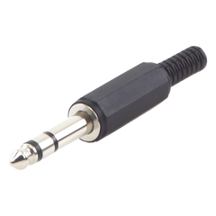 Conector macho de 6,3 mm con funda de plastico (estereo)