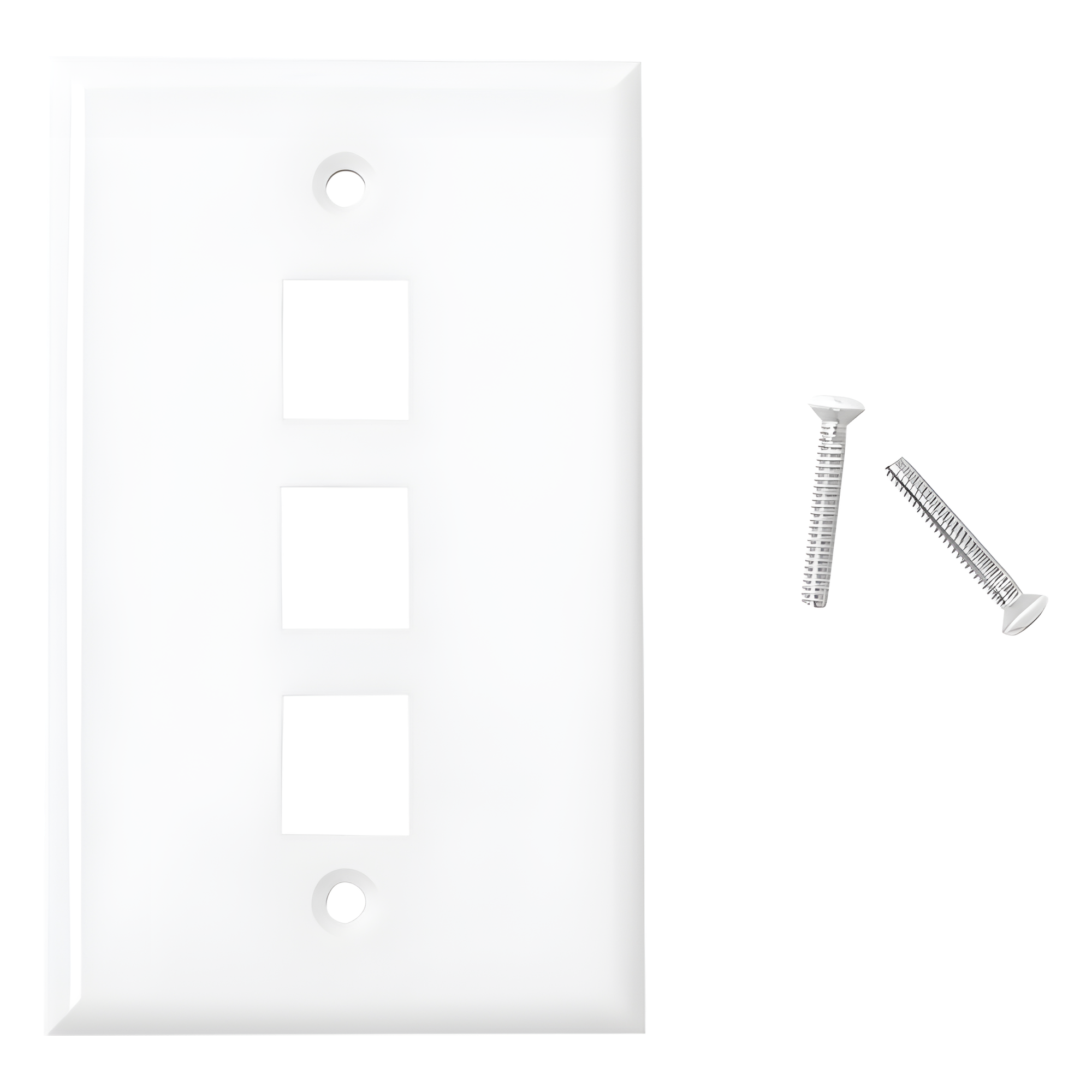 Placa de Pared de 3 Puertos, Keystone, Color Blanco