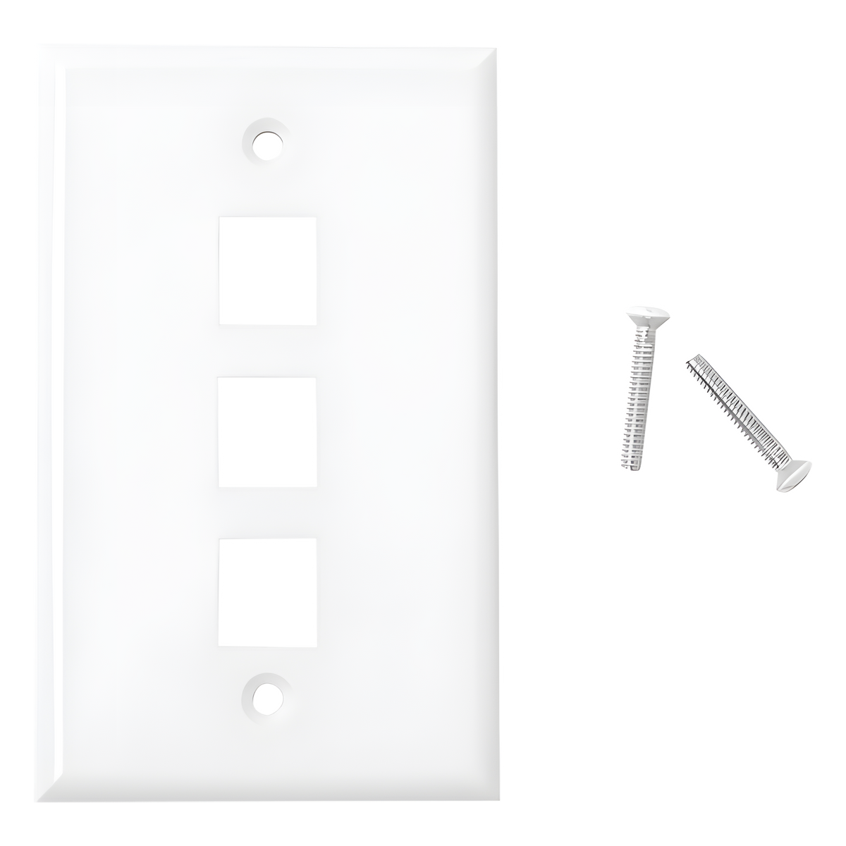 Placa de Pared de 3 Puertos, Keystone, Color Blanco