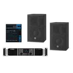 Kit Refuerzo Sonoro y Mixer | Incluye 2 Bocinas CHR10 | Amplificador PX5 | Mezclador MG10 | Ideal para PA