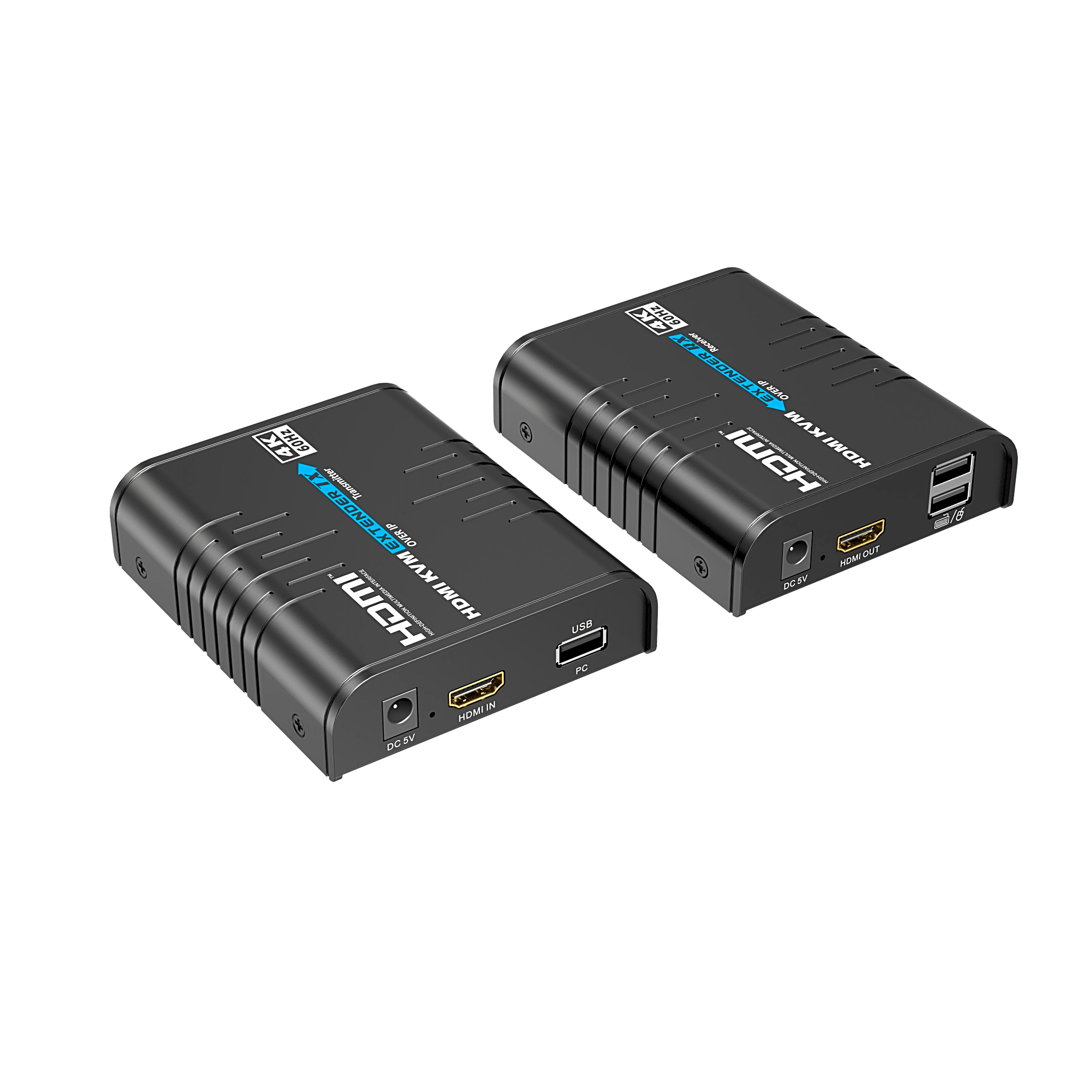 Extensor KVM HDMI 4K a 60 Hz | Transmisión hasta 120 mts con CAT6 | Resolución 4096x2160@60Hz | Ancho de Banda 18Gbps | HDCP1.4 y HDCP2.2 | Latencia 120~170ms | Conexión 1:1, 1:N, N:1, N:N