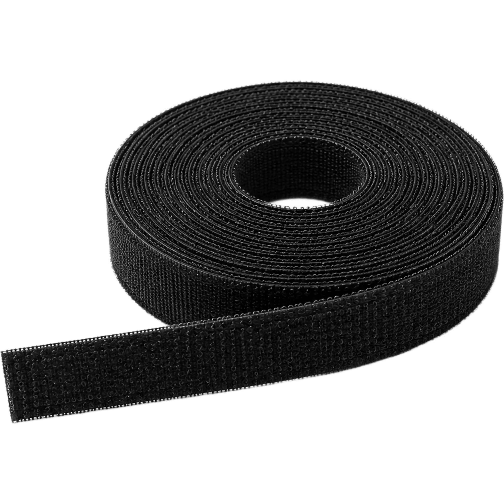Rollo de Cinta de Contacto Continua para Organización de Cables / Reutilizable, Ajustable y Autoadherente / Color Negro / 16 mm × 50 m