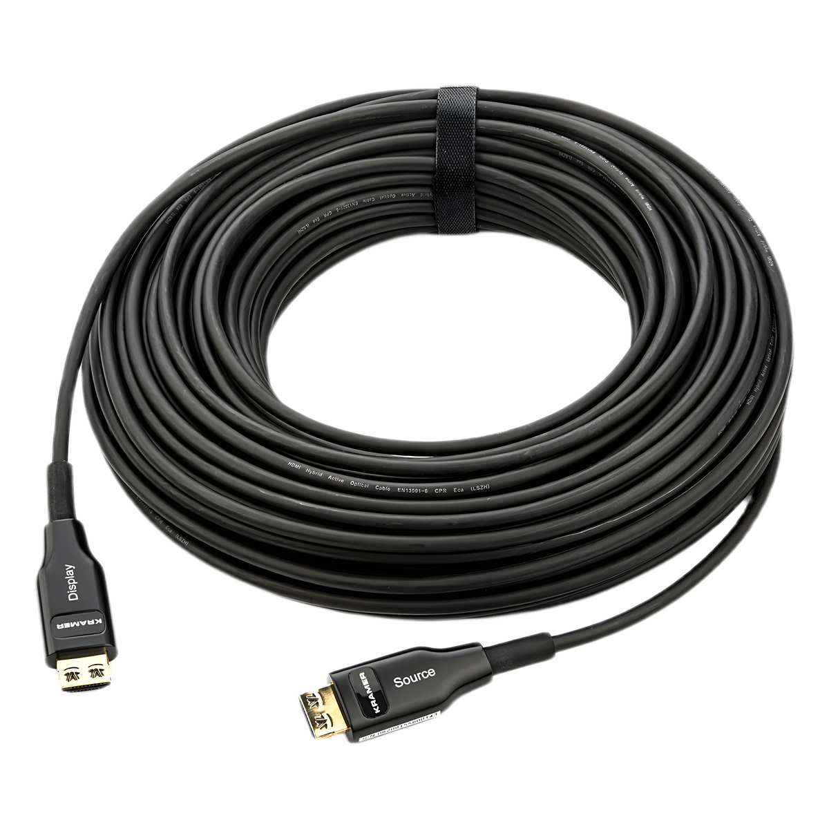 Cable Optico HDMI Híbrido | 4K@60Hz 18 Gbps | 20 m | Fibra OM3 + Cobre | LSHF | Bañado Oro 24K | HDCP 2.2 | HDR | ARC | CEC