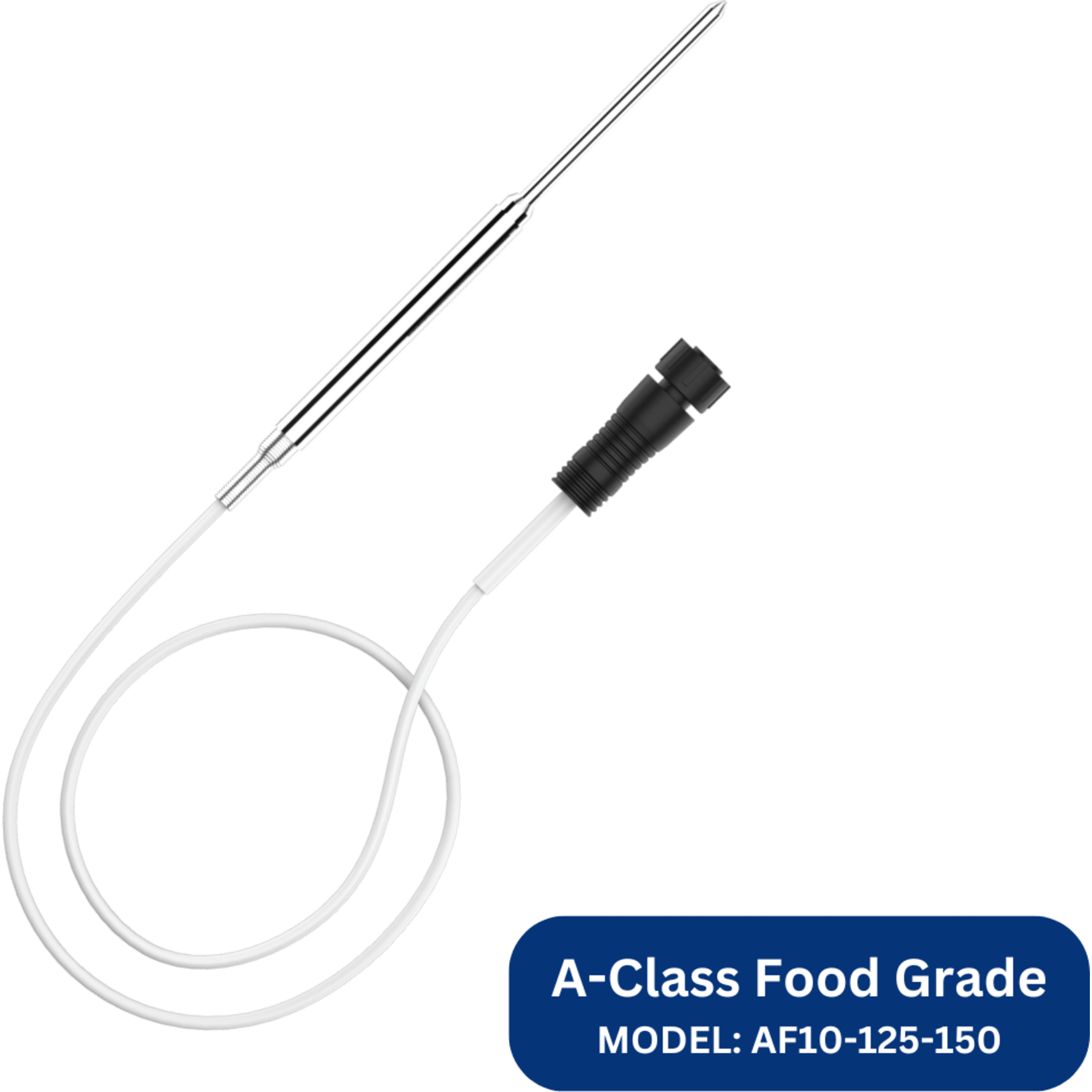 Sonda de Temperatura PT100 Clase A / Grado Alimenticio / Acero Inoxidable / Cable Silicona 1520 mm / Rango -60 a 250 °C / Precisión Clase A / SENSTECH