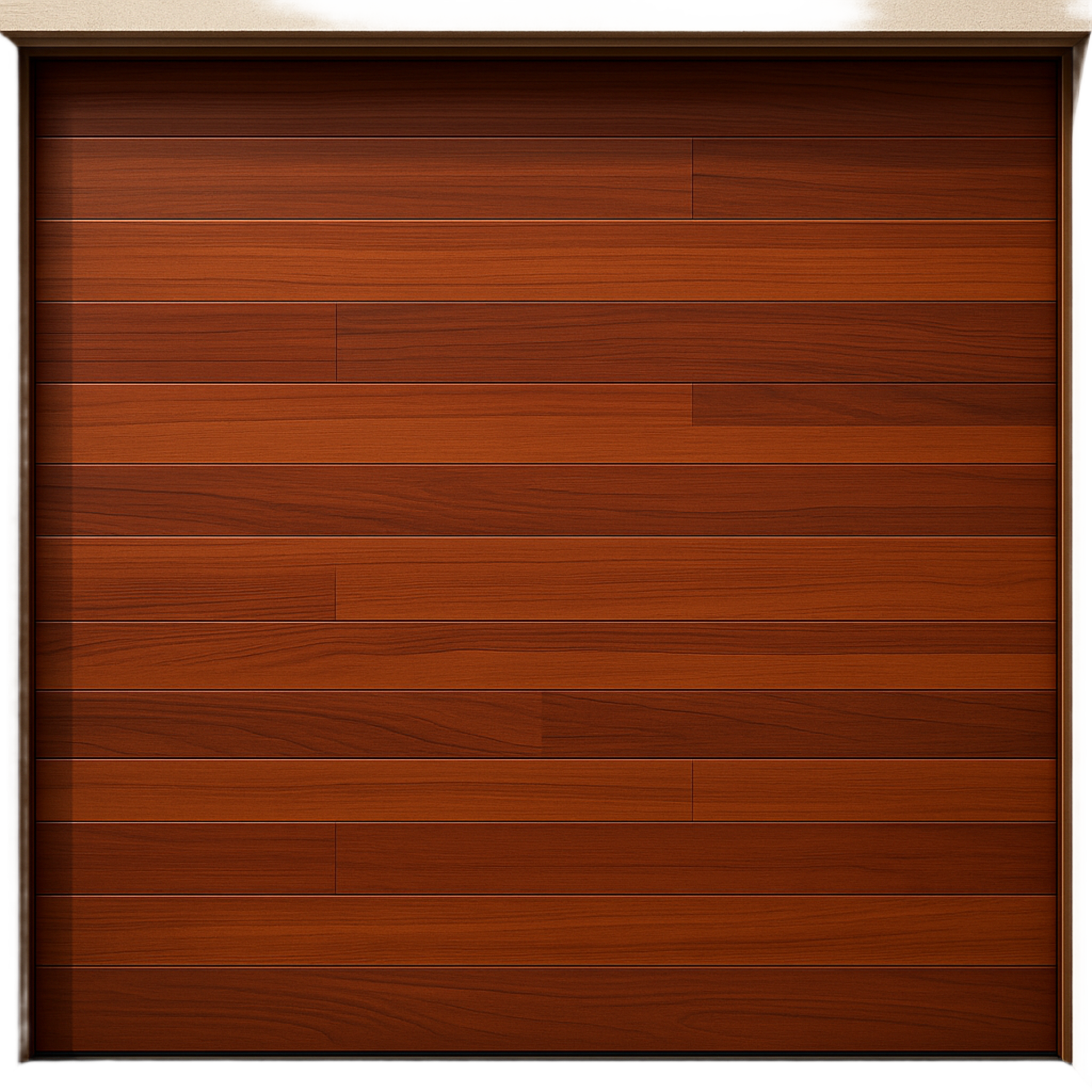 Seccion para puerta de Garage / Acabado laminado PREMIUM / Panel de 21" / Color Cafe / 16 pies Ancho / Estilo Americana.