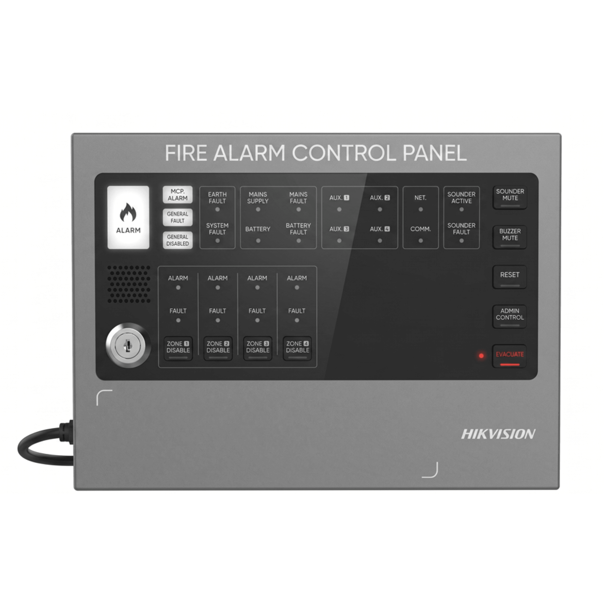 (HikFire) Panel de Alarma Contra Incendios / Convencional de 4 Zonas