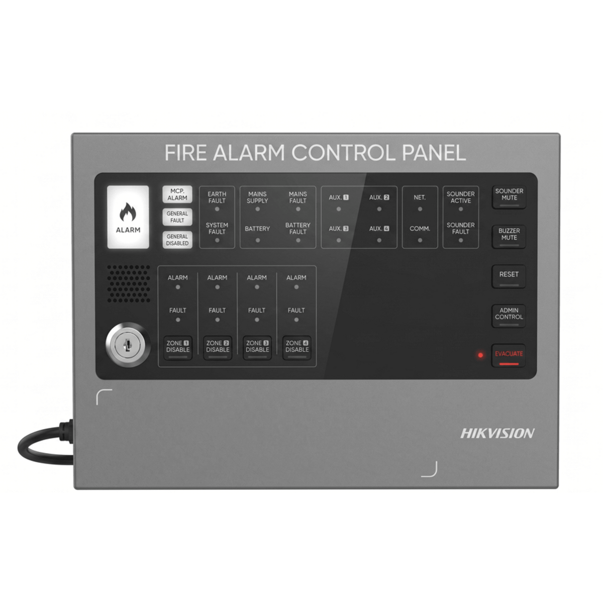 (HikFire) Panel de Alarma Contra Incendios / Convencional de 4 Zonas