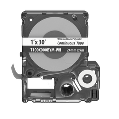 Casete MP, Cinta Continua, Pol., 1 W x 30 L, Blanco/Negro