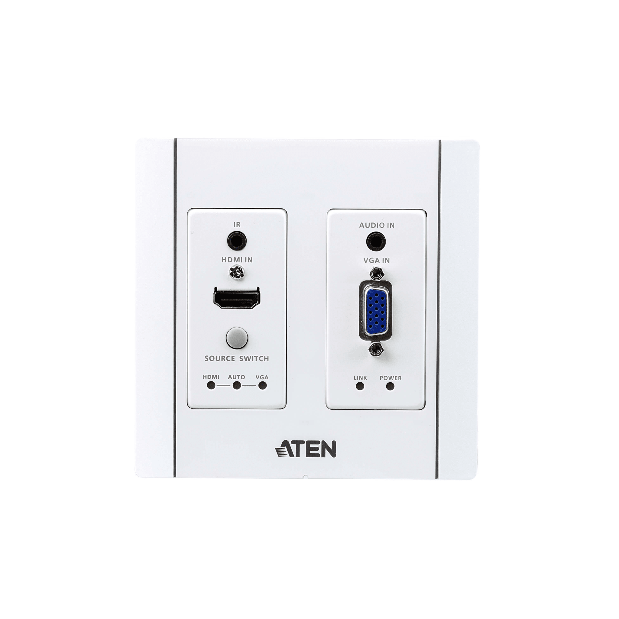 Transmisor HDBaseT | HDMI y VGA | Placa de Pared US / PoH (4K a 100 m) | (HDBaseT Class A) (PoH PD)
