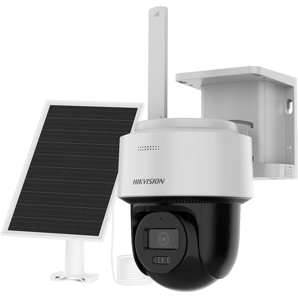 Kit Solar IP All in One / AOV / PT IP 4 Megapixel / Lente 2.8 mm / Panel Solar + Batería de Respaldo de Litio (9000 mAh) / Audio Bidireccional / Dual Light / IP66 / Micro SD