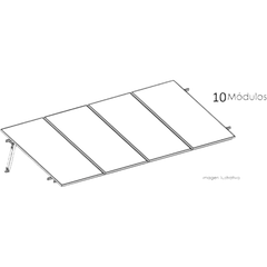 Kit Basel Sistema de Montaje Solar para 10 Módulos / Inclinación 10° / Para Módulo 645 W / Dimensiones del Módulo 2.382 m (7.8 ft) x 1.134 m (3.7 ft) / Velocidad de Viento 170 km/h /  Losa Plana Una Fila
