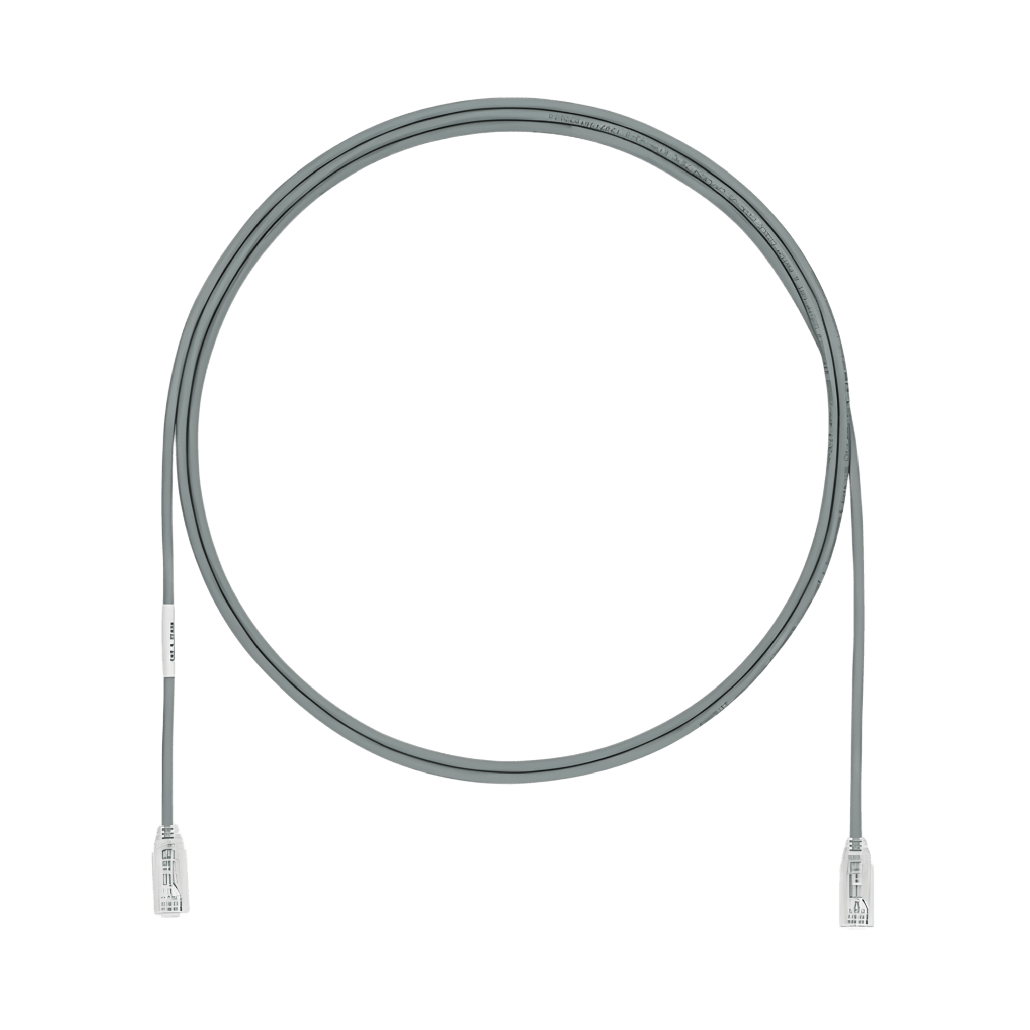 Cable de Parcheo TX6, UTP Cat6, Diámetro Reducido (28AWG), Color Gris, 4.57 Metros (15 Pies)