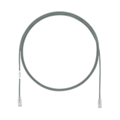 Cable de Parcheo TX6, UTP Cat6, Diámetro Reducido (28AWG), Color Gris, 4.57 Metros (15 Pies)