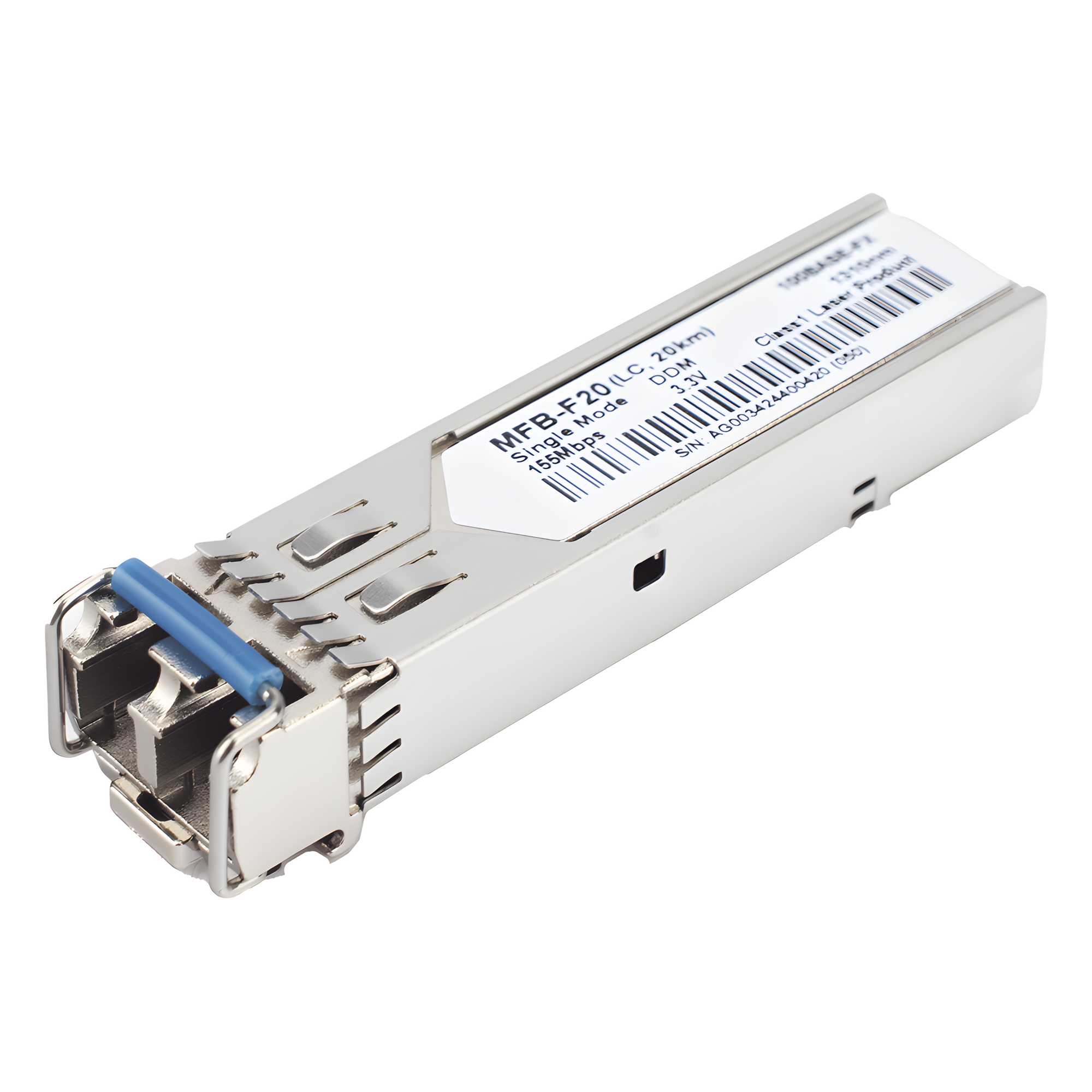 Transceptor mini-Gbic SFP 100Mbps LC 1310nm para fibra Mono Modo 20 Km