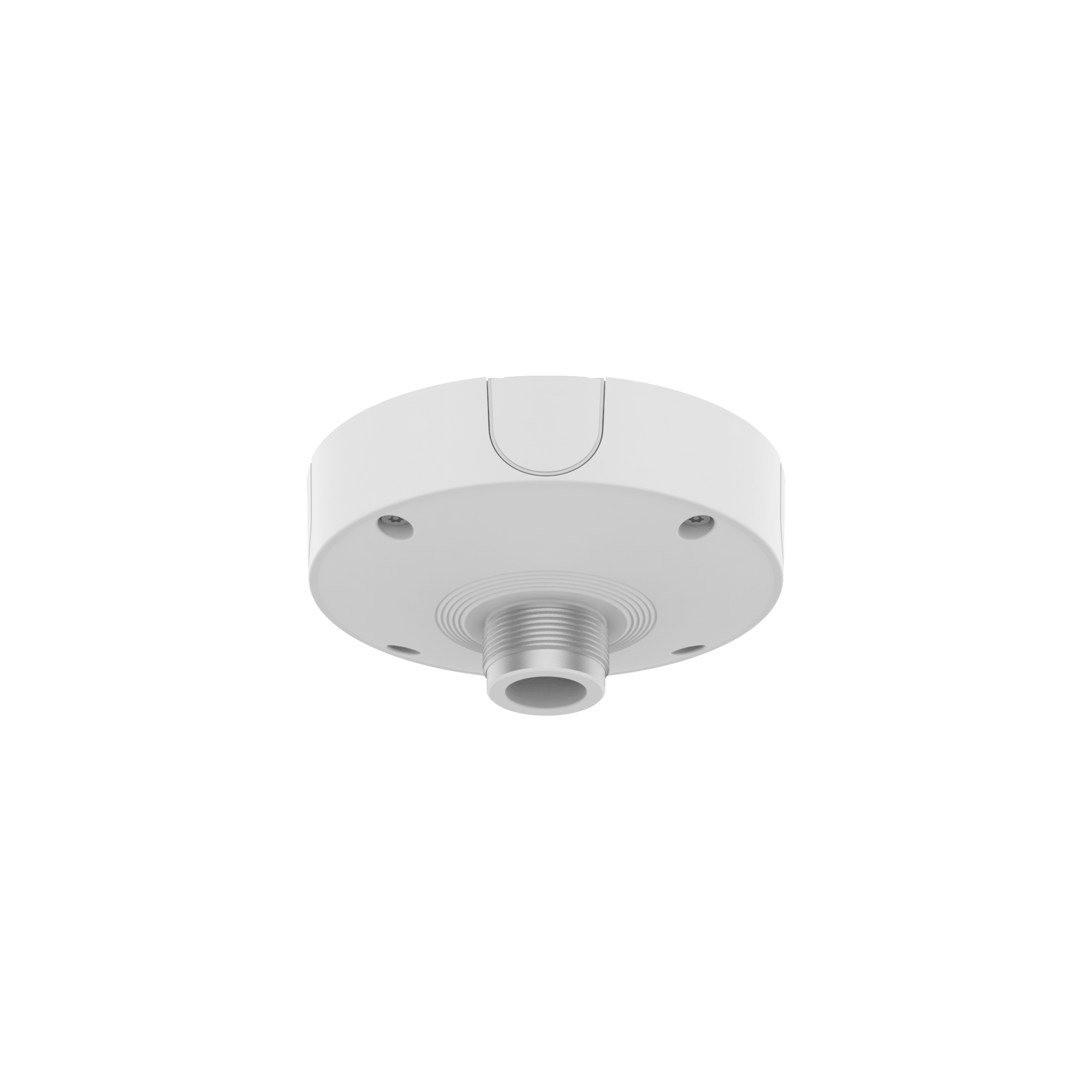 Base de Montaje para Techo SBP-180CMB / Aluminio / Color Blanco RAL9003 / Diámetro 180 mm / Peso 970 g / Tornillo TR30 / Orificio Conduit 19.1 mm / Compatible con Múltiples Modelos Hanwha