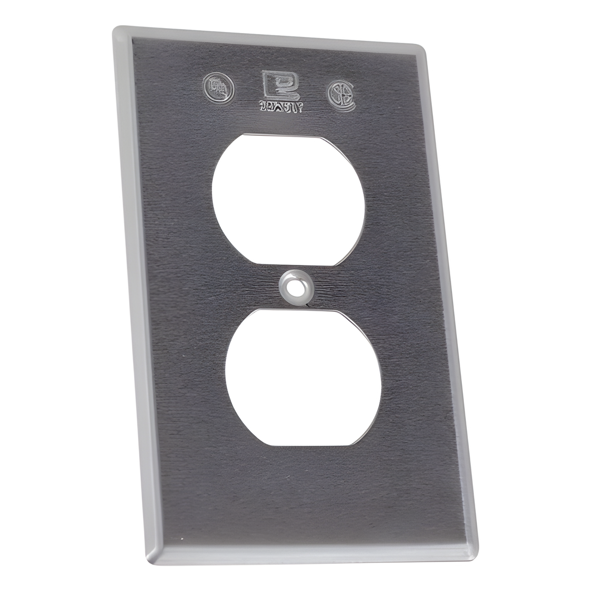 Tapa rectangular para contacto dúplex de aluminio tipo RR a prueba de intemperie.