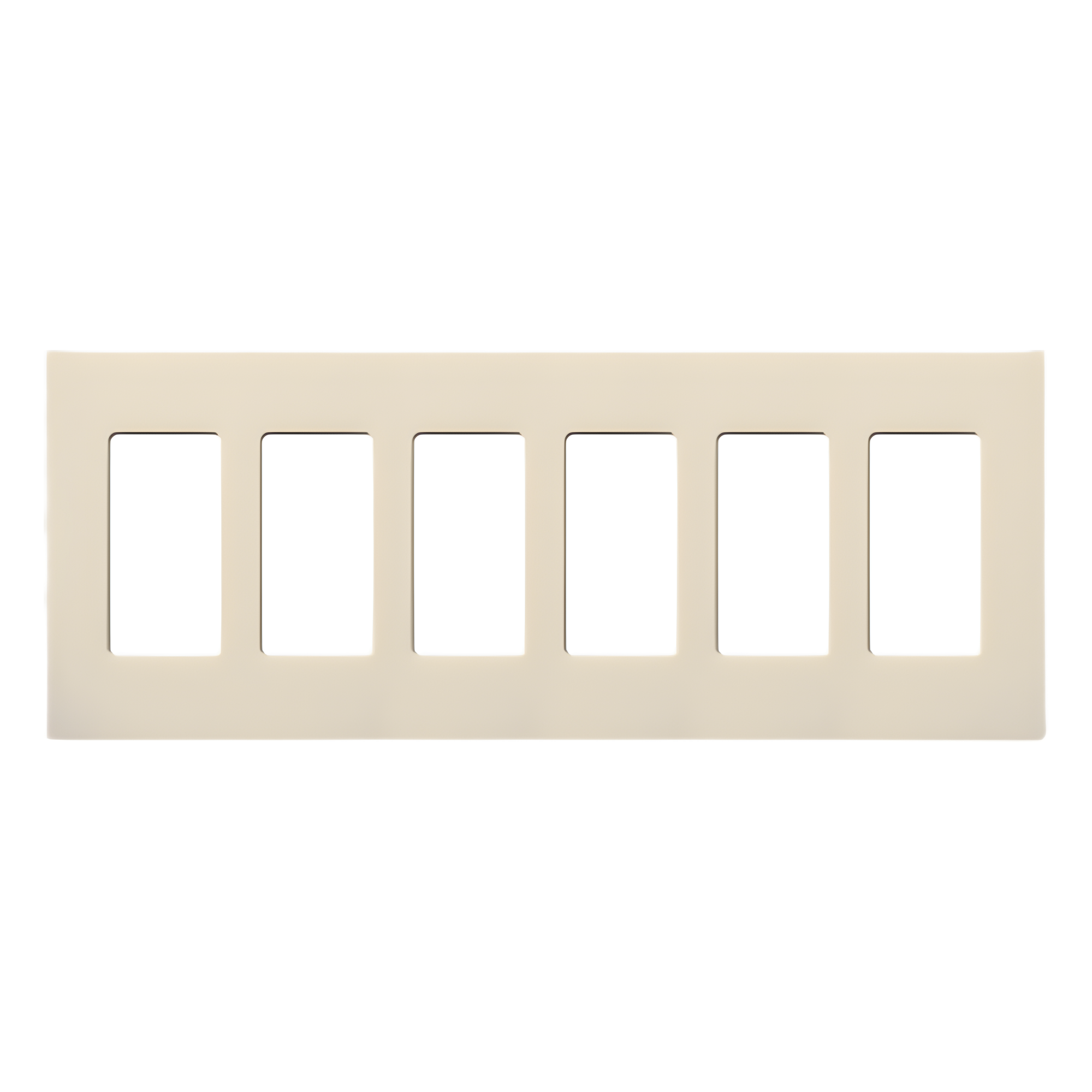 Placa de pared Claro sin tornillos para 6 dispositivos, color almendra claro, para controles Lutron tipo decora