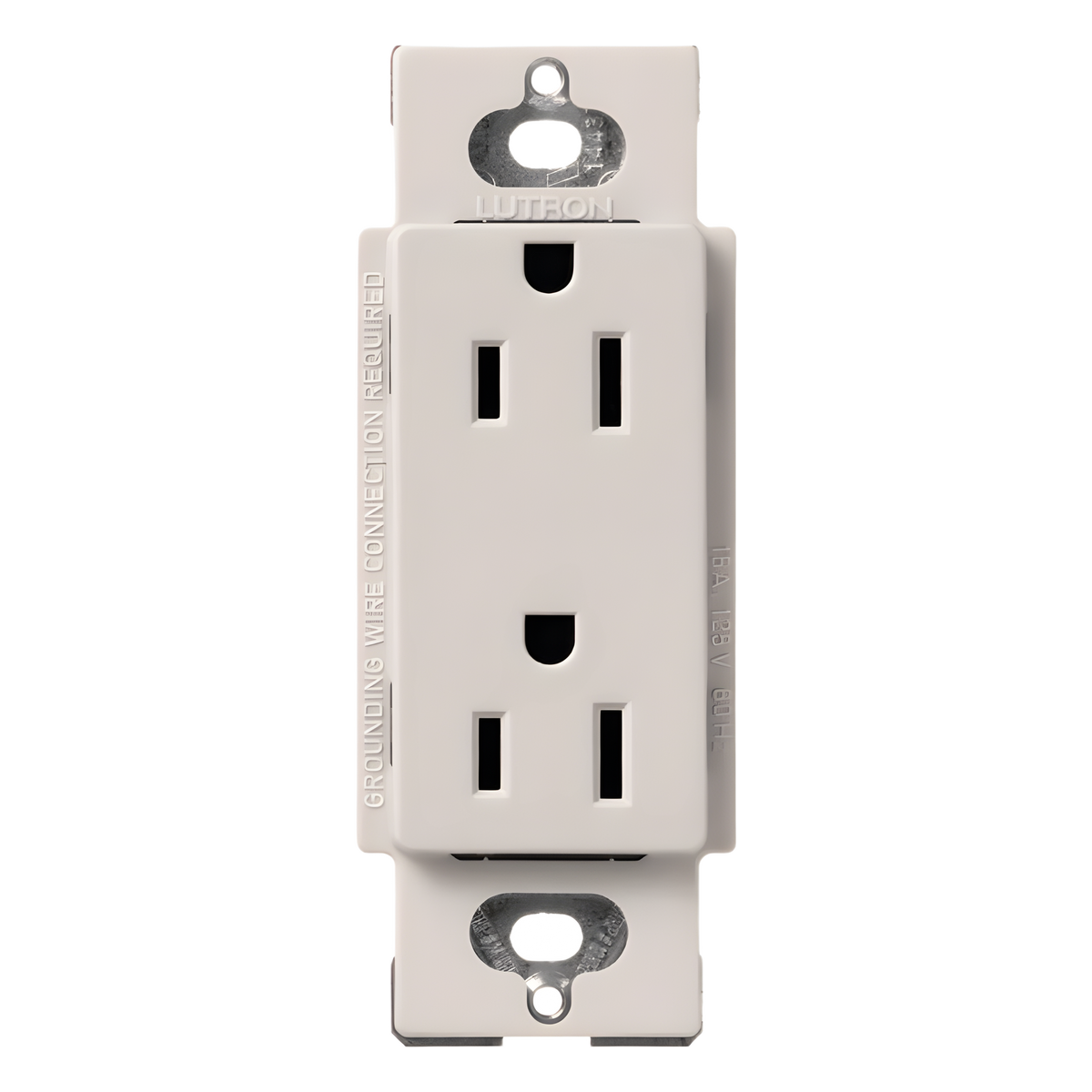 Contacto dúplex Claro de 15 A y 125 V, acabado biscuit, para combinar con atenuadores y apagadores Lutron
