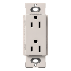Contacto dúplex Claro de 15 A y 125 V, acabado biscuit, para combinar con atenuadores y apagadores Lutron
