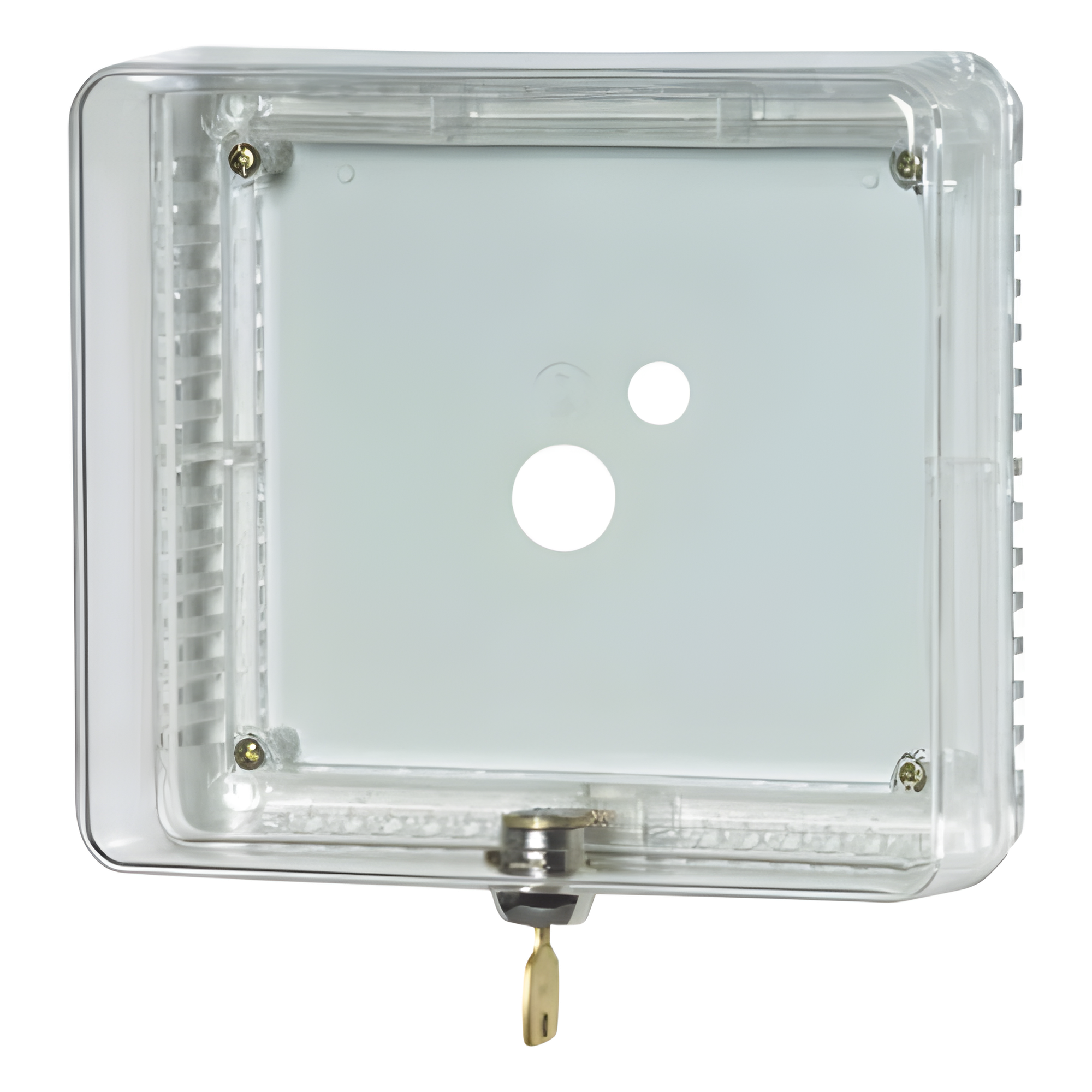 Guarda antimanipulación para termostato de pared, cubierta transparente, tamaño mediano, montaje vertical u horizontal con cerradura de llave