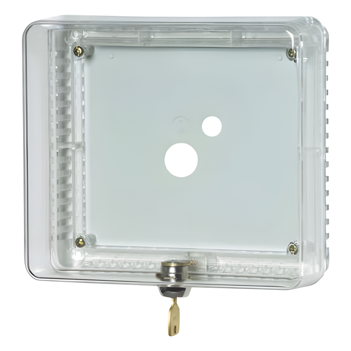 Guarda antimanipulación para termostato de pared, cubierta transparente, tamaño mediano, montaje vertical u horizontal con cerradura de llave
