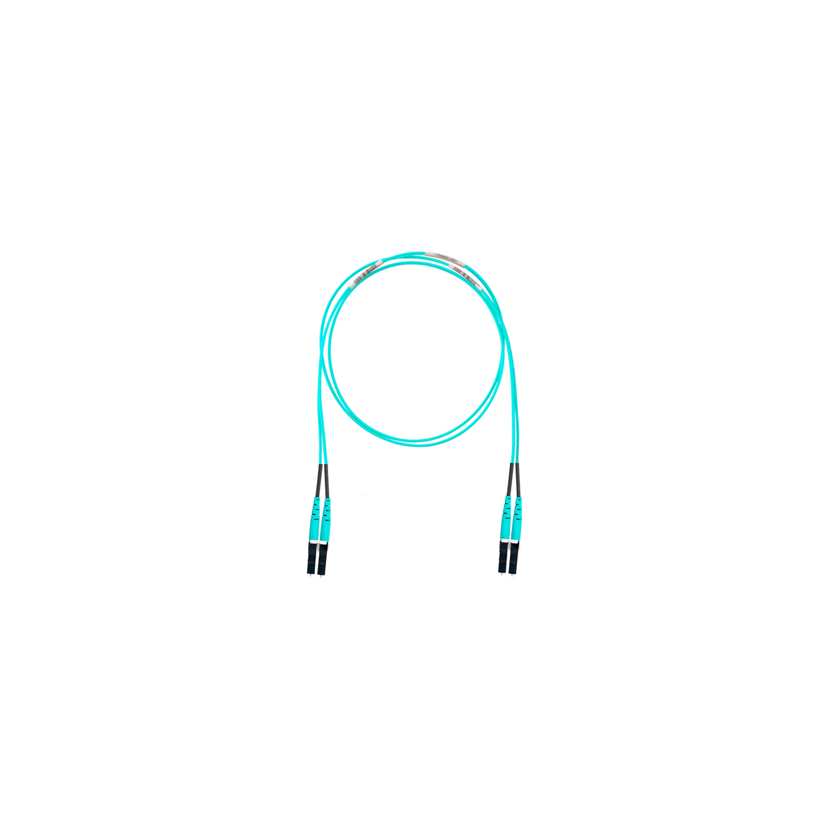 Jumper de Fibra Optica Multimodo 50/125 OM4, LC-LC Duplex, OFNR (Riser), Color Aqua, 30 Metros (98.43 Pies)