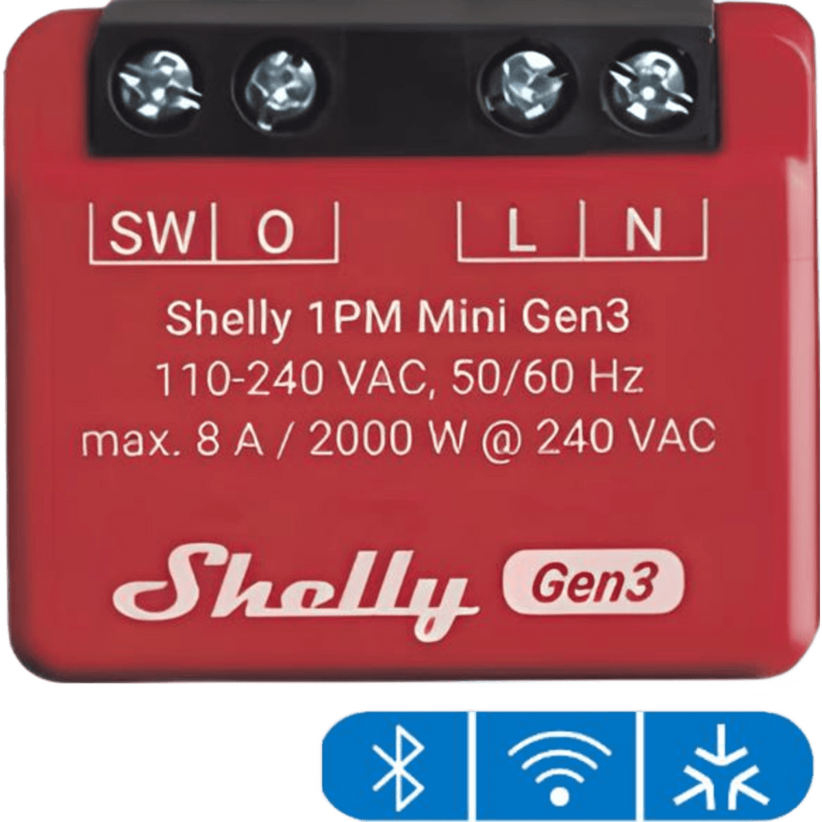 Mini Interruptor inteligente con Wi-Fi, medición de consumo, 1 canal 8A, compatible con asistentes de voz Alexa y GoogleHome