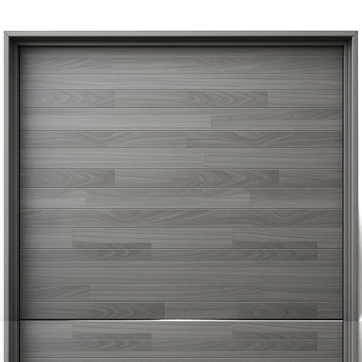Seccion para puerta de Garage / Acabado laminado PREMIUM / Panel de 21" / Color gris / 10 pies Ancho / Estilo Americana.