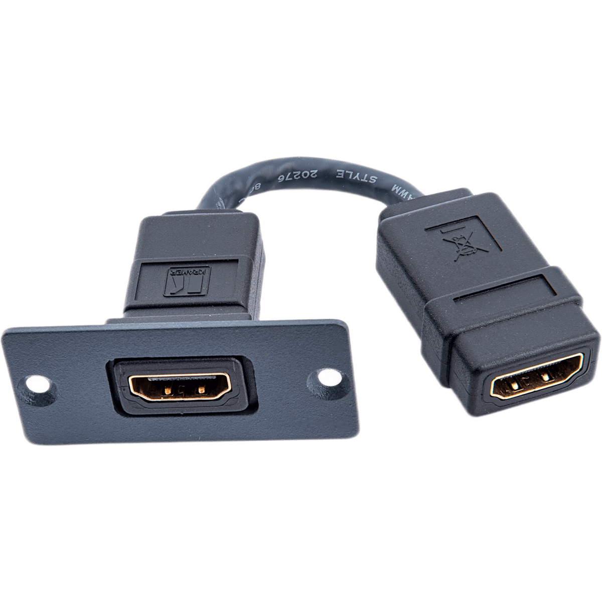 Wall Plate Inserción HDMI | Conexiones HDMI | Tamaño Espacio Simple | Negro