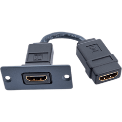 Wall Plate Inserción HDMI | Conexiones HDMI | Tamaño Espacio Simple | Negro