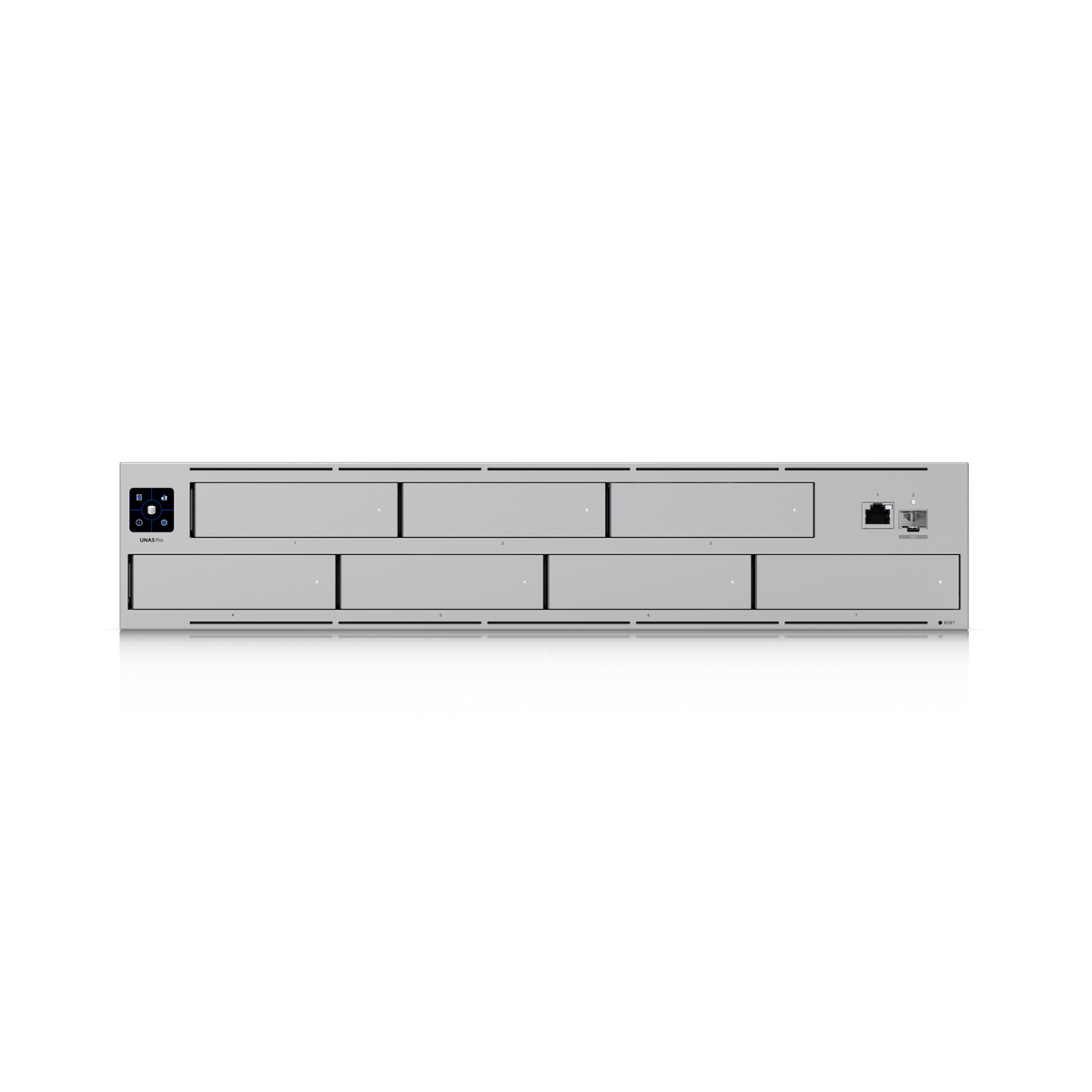 UNAS Pro Servidor de Almacenamiento en Red de 2U Rack con (7) Bahías para HDD/SSD de 2.5/3.5" con 1 Puerto 10GbE  y 1 Puerto SFP+ 10G